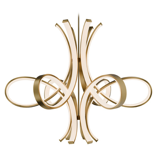 Modern Forms by WAC Lighting Modern Forms Fleur De Lis Aged Brass LED Pendant Light PD-90556-AB