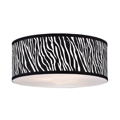 Design Classics Lighting 18-Inch Zebra Print Drum Shade for Milo Collection by Design Classics SH9465DIF
