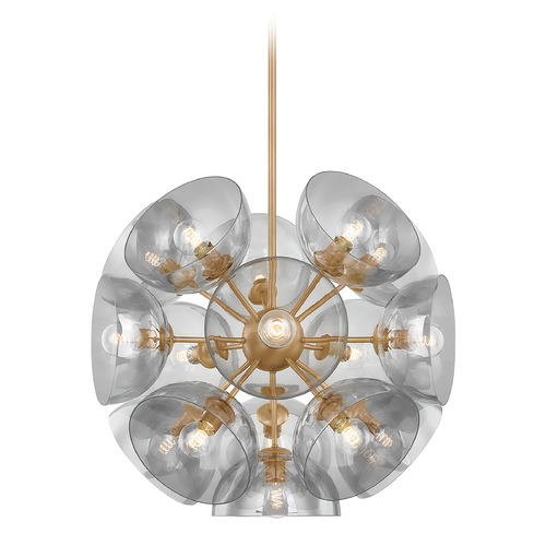 Troy Lighting Troy Lighting Salix Patina Brass LED Pendant Light with Bowl / Dome Shade F1534-PBR