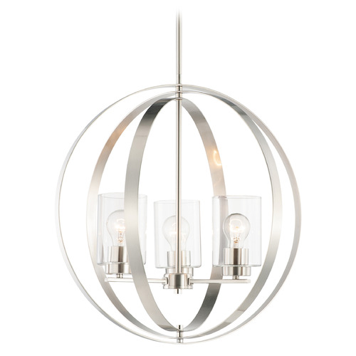 Maxim Lighting Maxim Lighting Sentinel Satin Nickel Pendant Light with Cylindrical Shade 25254CLSN