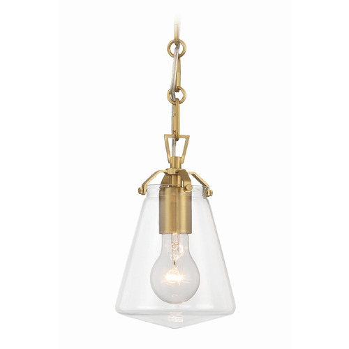 Crystorama Lighting Crystorama Lighting Voss Luxe Gold Mini-Pendant Light with Conical Shade VSS-7002-LG