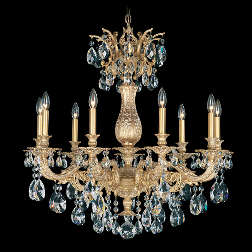 Schonbek Lighting Schonbek Worldwide Lighting Milano Parchment Gold Crystal Chandelier 5679-27R