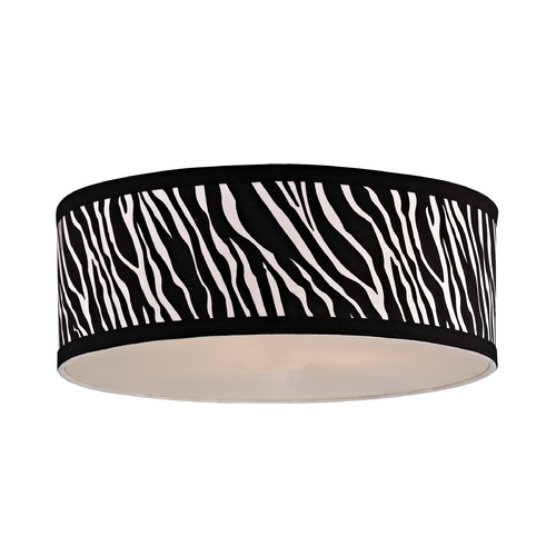 Design Classics Lighting 14-Inch Zebra Print Drum Shade for Milo Collection by Design Classics SH9466DIF