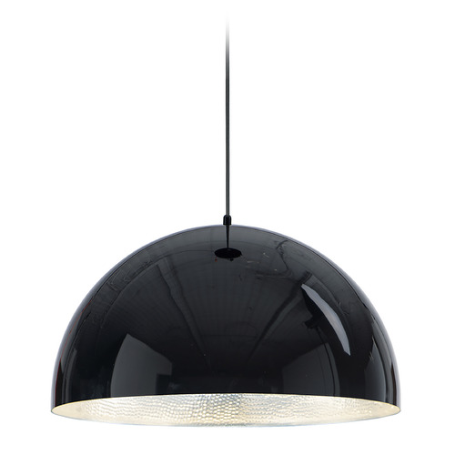 ET2 Lighting Hemisphere 24-Inch LED Pendant in Gloss Black & Aluminum by ET2 Lighting E24904-GBAL