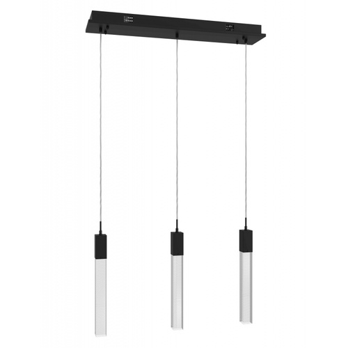 Avenue Lighting Glacier Snow 37-Inch LED Linear Pendant in Black by Avenue Lighting HF1900-3-GL-BK-SNW