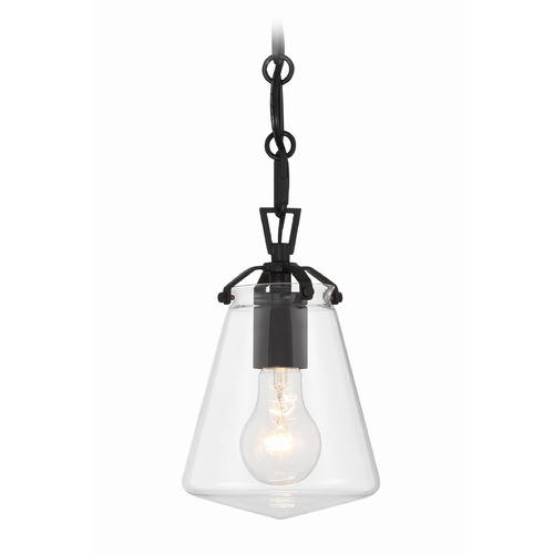 Crystorama Lighting Crystorama Lighting Voss Matte Black Mini-Pendant Light with Conical Shade VSS-7002-MK