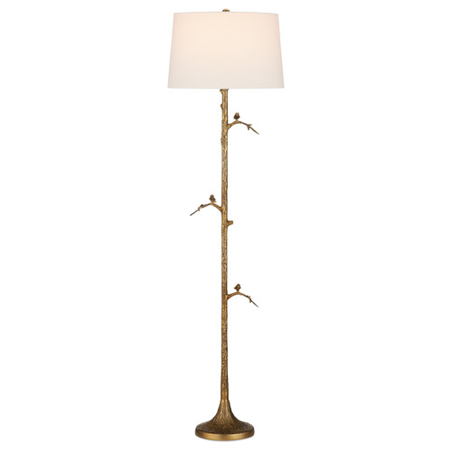 Currey and Company Lighting Currey and Company Piaf Antique Brass Floor Lamp with Empire Shade 8000-0150