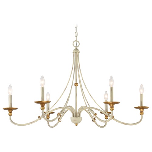Minka Lavery Westchester County Farm House White with Gilded Gold Leaf Chandelier by Minka Lavery 1046-701
