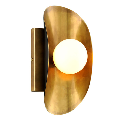 Corbett Lighting Corbett Lighting Hopper Vintage Brass & Black Brass Sconce 271-11-VB/BBR