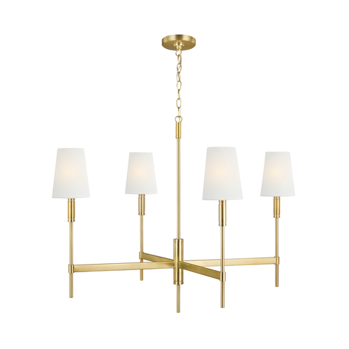 Visual Comfort Studio Collection Thomas OBrien 36-Inch Beckham Classic Burnished Brass Chandelier by Visual Comfort Studio TC1044BBS