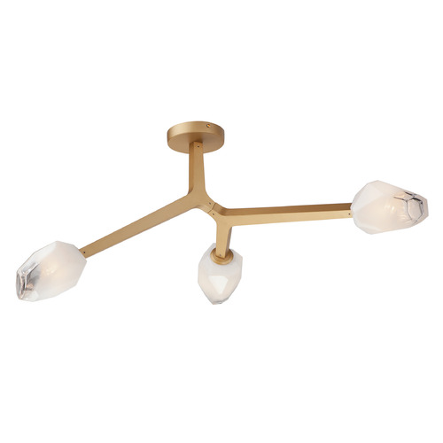 ET2 Lighting Blossom 3-Light LED Flush Mount in Natural Aged Brass by ET2 Lighting E32790-93NAB