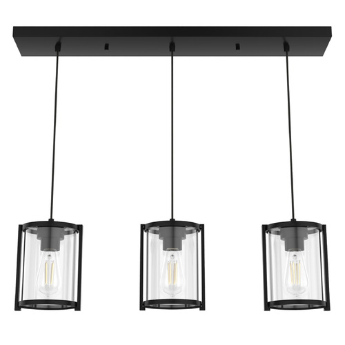 Hunter Fan Company Hunter Fan Company Astwood Matte Black Multi-Light Pendant with Cylindrical Shade 19137
