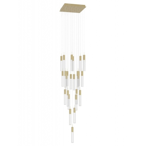 Avenue Lighting Avenue Lighting Original Glacier Brushed Brass LED Multi-Light Pendant with Rectangle Shade HF1904-25-GL-BB-C