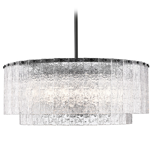 Z-Lite Z-Lite Glacier Matte Black Pendant Light with Drum Shade 1943P32-2-MB