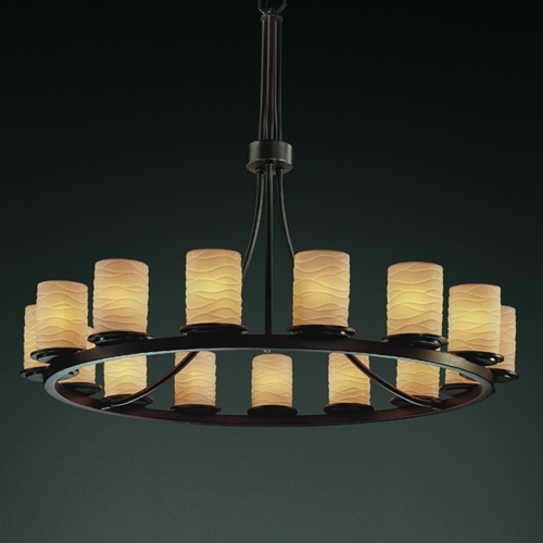Justice Design Group Limoges Collection Chandelier by Justice Design Group POR-8715-10-WAVE-DBRZ