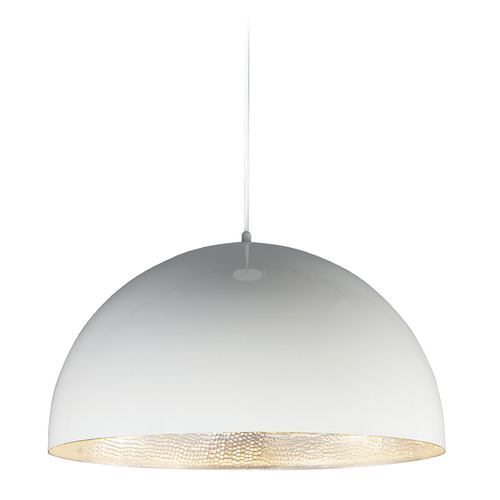 ET2 Lighting Hemisphere 24-Inch LED Pendant in Gloss White & Aluminum by ET2 Lighting E24904-GWAL