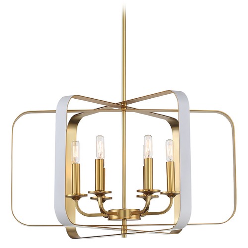 Minka Lavery Aureum Matte White with Honey Gold Pendant by Minka Lavery 1216-706