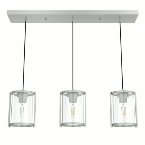 Hunter Fan Company Hunter Fan Company Astwood Brushed Nickel Multi-Light Pendant with Cylindrical Shade 19138