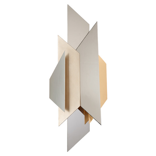 Corbett Lighting Corbett Lighting Modernist Polished Stainless, Silver, Gold Leaf Sconce 207-12-SS/WSL/GL