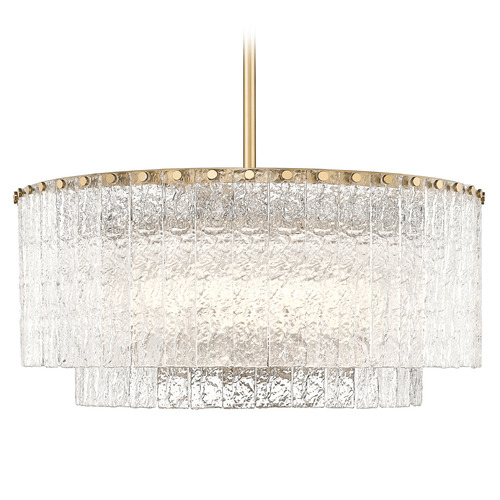 Z-Lite Z-Lite Glacier Modern Gold Pendant Light with Drum Shade 1943P26-2-MGLD