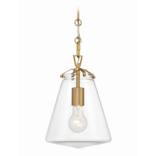Crystorama Lighting Crystorama Lighting Voss Luxe Gold Mini-Pendant Light with Conical Shade VSS-7003-LG
