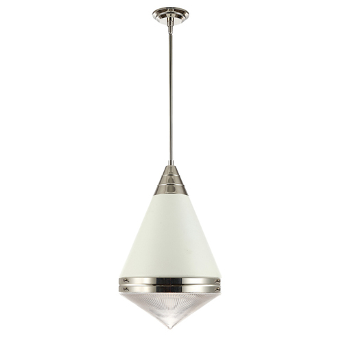 Maxim Lighting Hargreaves 13.50-Inch Pendant in White & Nickel by Maxim Lighting 10396PRWTPN