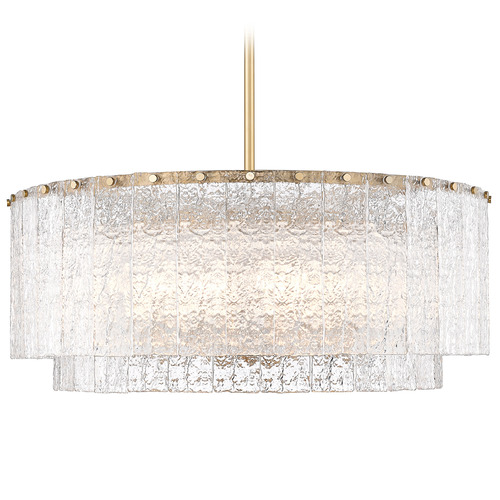 Z-Lite Z-Lite Glacier Modern Gold Pendant Light with Drum Shade 1943P32-2-MGLD