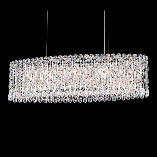 Schonbek Lighting Schonbek Worldwide Lighting Sarella Polished Stainless Steel Island Light with Oval Shade RS8340N-401R