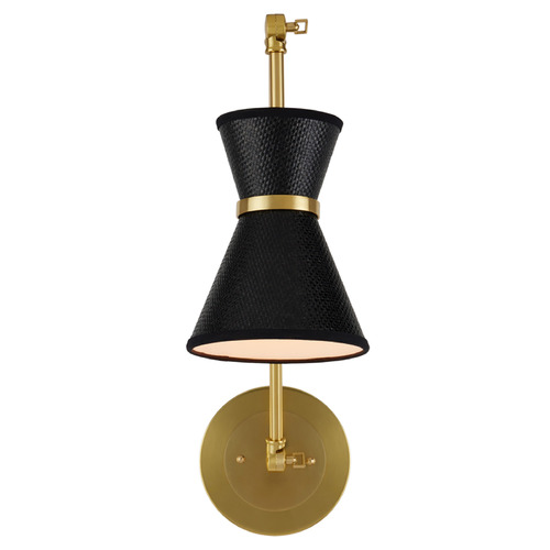 Currey and Company Lighting Currey and Company Suzanne Duin Avignon Polished Brass / Black LED Swing Arm Lamp 5000-0237