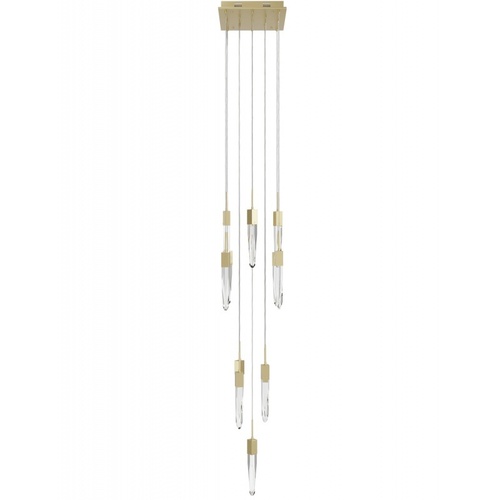 Avenue Lighting Avenue Lighting Original Aspen Brushed Brass LED Multi-Light Pendant with Rectangle Shade HF1905-13-AP-BB-C