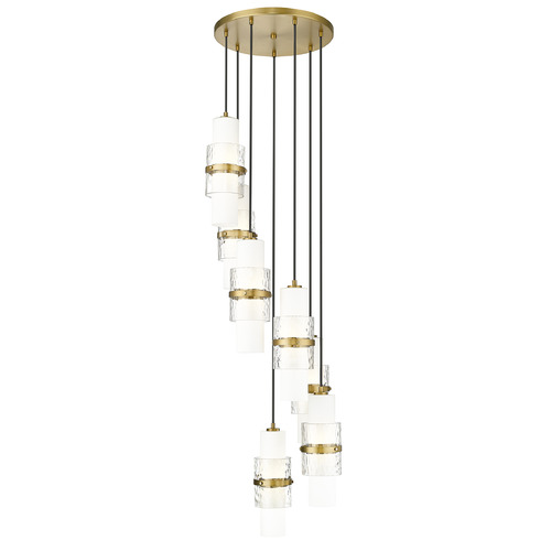 Z-Lite Z-Lite Cayden Modern Gold Multi-Light Pendant with Cylindrical Shade 1946P-7R-MGLD