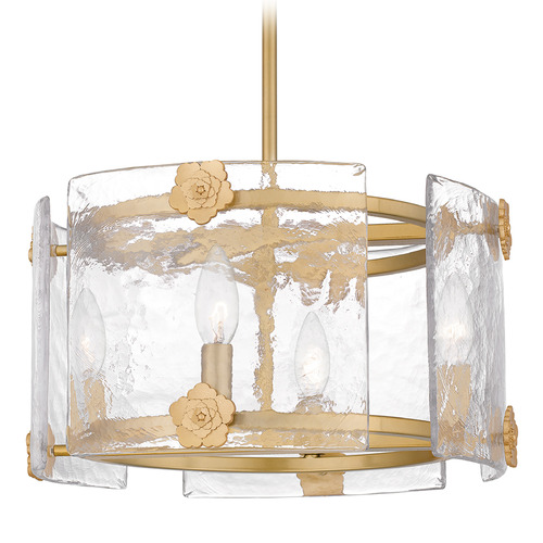 Quoizel Lighting Quoizel Lighting Jolie Light Gold Pendant Light with Drum Shade JOL2816LG
