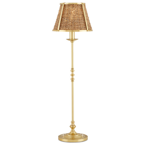 Currey and Company Lighting Currey and Company Deauville Polished Brass / Natural LED Table Lamp with Empire Shade 6000-0900