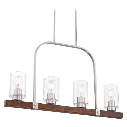 Nuvo Lighting Arabel Brushed Nickel & Nutmeg Wood Linear Light by Nuvo Lighting 60/6967