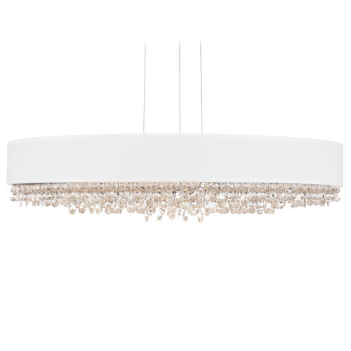 Schonbek Lighting Schonbek Worldwide Lighting Eclyptix LED Polished Stainless Steel LED Pendant Light with Drum Shade S6329-401RW2