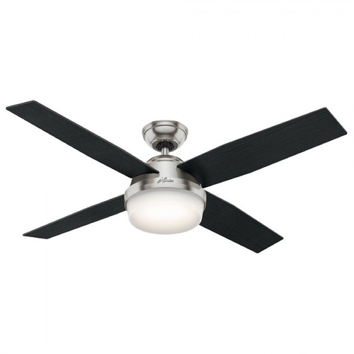 Hunter Fan Company Dempsey 52-Inch LED Fan in Brushed Nickel with Black Oak Blades by Hunter Fan Company 59216
