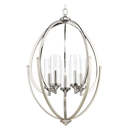 Progress Lighting Evoke Chandelier in Polished Nickel by Progress Lighting P400025-104