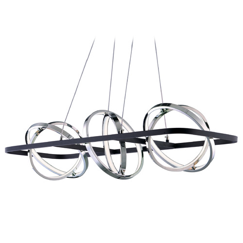 ET2 Lighting Gyro II 40.50-Inch LED Linear Pendant in Black & Chrome by ET2 Lighting E24788-BKPC