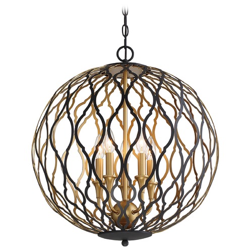 Minka Lavery Gilded Glam Sand Coal with Painted and Plated Honey Gold Pendant by Minka Lavery 2405-680