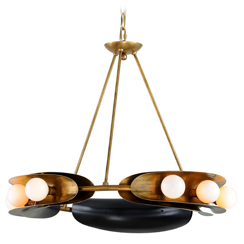 Corbett Lighting Corbett Lighting Hopper Vintage Brass & Black Brass Chandelier 271-09-VB/BBR