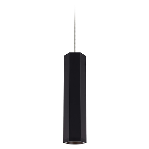 Visual Comfort Modern Collection Blok Small LED Freejack Pendant in Black & Satin Nickel by Visual Comfort Modern 700FJBLKSBS-LED930