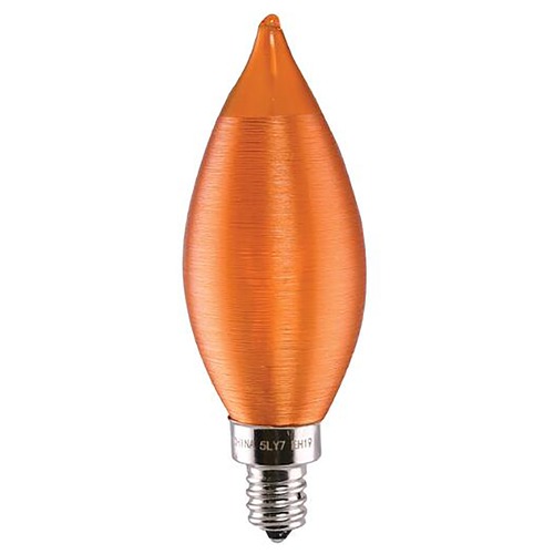 Satco Lighting 2W CA11 LED Satin Spun Amber Candelabra Base 2100K 120V Carded Dimmable by Satco Lighting S11305