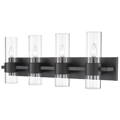 Z-Lite Lawson Matte Black Bathroom Light by Z-Lite 343-4V-MB