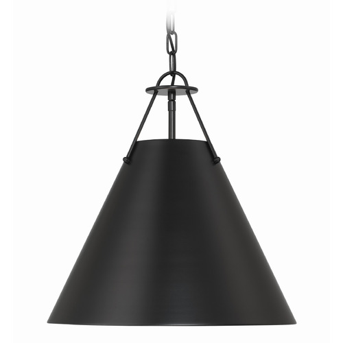 Crystorama Lighting Crystorama Lighting Xavier Matte Black Pendant Light with Conical Shade XAV-B8305-MK