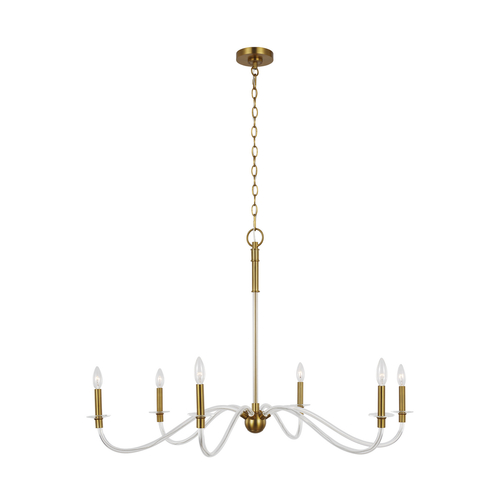Visual Comfort Studio Collection Chapman & Meyers Hanover 41.75-Inch Burnished Brass & Lucite Chandelier by Visual Comfort Studio CC1326BBS