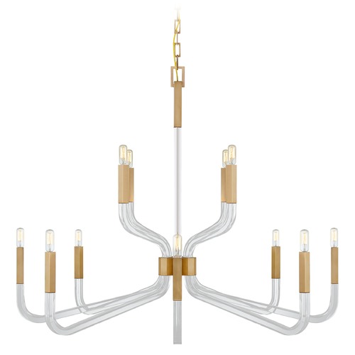Visual Comfort Signature Collection Chapman & Myers Reagan Grande Chandelier in Brass by Visual Comfort Signature CHC5904ABCG
