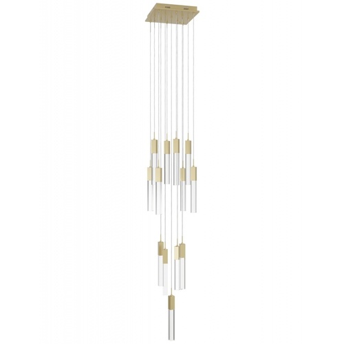 Avenue Lighting Avenue Lighting Original Glacier Brushed Brass LED Multi-Light Pendant with Rectangle Shade HF1905-13-GL-BB-C