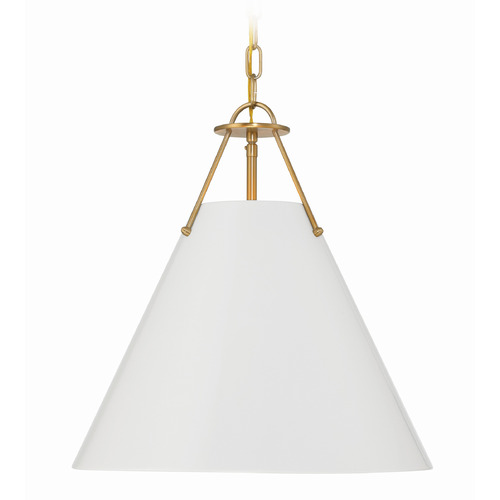 Crystorama Lighting Crystorama Lighting Xavier Vibrant Gold Pendant Light with Conical Shade XAV-B8305-VG