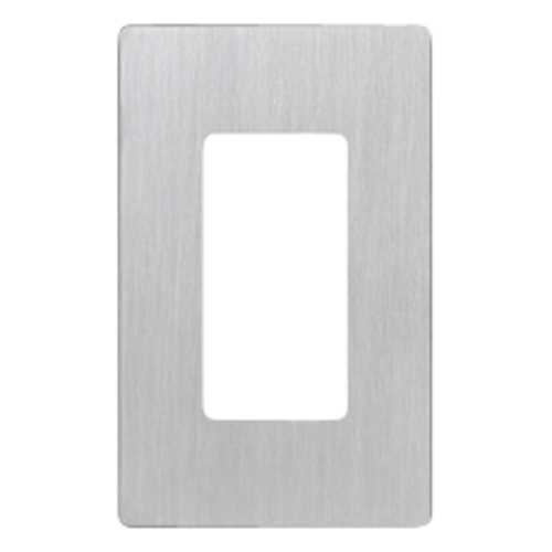 Lutron Dimmer Controls Designer Style 1-Gang Wall Plate in Stainless Steel CW-1-SS