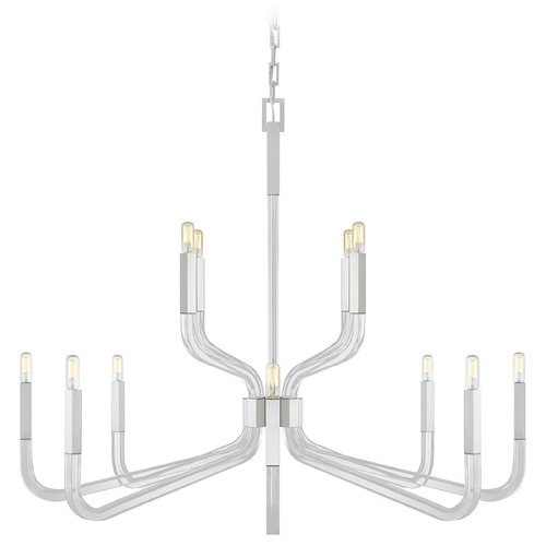 Visual Comfort Signature Collection Chapman & Myers Reagan Grande Chandelier in Nickel by Visual Comfort Signature CHC5904PNCG